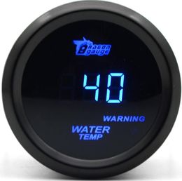 DRAGON GAUGE 2 inch 52MM Water Temp Gauge Black Color Digital Blue Led 40150 C9141379