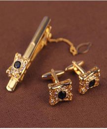 men039s cuff links tie clip sets sleeve button cuff button stickpin set necktie bar cufflink suit shirt accessories golden s3804019