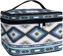 Cosmetic Bags Western Makeup Tribal Ethnic Aztec Portable Travel Large Capacity Toiletry Case Storage Pouch