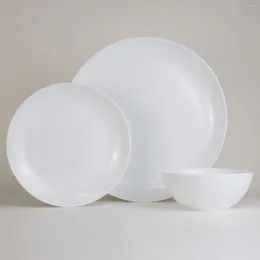 Dinnerware Sets White 12 Pcs Dish Set Durable Porcelain Bowls Microwave Dishwasher Safe Chip Resistant Plates