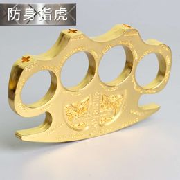 Finger Tiger Four Fist Buckle Alloy Self Designer Defence Equipment Tools Broken Window Hammer Men Carry on Board and Help 5PUR