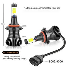 2X H11 LED Auto Fog Lamp Bulbs H7 9005 9006 HB3 HB4 LED 21W COB chips 6000K White 3000K Amber Yellow Dual Color switch Car Driving5383014