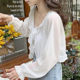 Scarves Wrapped Female Wraps Summer Poncho Sun Protection Cape Korean Style Shawl Short Top Coat Sunscreen Lace Cardigan