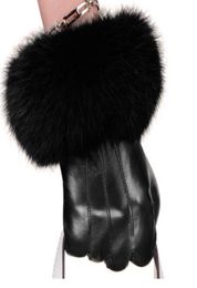 Women winter top quality Genuine Leather Luxury fashion brand gloves Long classic warm soft Ladies sheepskin finger gloves4897676