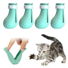 Cat Costumes 3 Colours Shoes Adjustable Silicone Anti-scratch Foot Pet Kitten Claw Cover Protector For Grooming Bath Washing