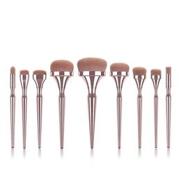 9pcs Makeup Brush Loose Powder Brush Foundation Concealer Eyeliner Powder Applicator Cosmetic Artificial Fibre Professional Makeup Brushes Set Tools