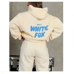 White Fox Designer Track Hoodie Sets Two 2 Piece Wo Mens Clothing Set Sporty Long Sleeved Pullover Hooded 676 GGD3