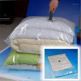 New Vacuum Clothes Storage Bag Organiser no Pump Transparent Foldable Large Seal Compressed for Travel Quilt Storage Bags1258S