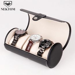 Nektom Watch Box luksusowe zegarki do zegarków pudełka na prezent pudełko biżuteria 3pcs automaty do skóry zegarki organizator obserwujący 240122
