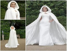 Winter Wedding Cloak Capes Hooded With Faux Fur Trim Long For Bride Jackets Fashionable Custom Made Bridal Accessories The1029393