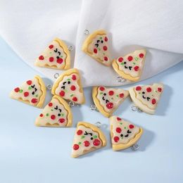 Charms Sansango 10pcs Cute Resin Triangle Pizza Food Simulated Pendant For Jewellery Kawaii Necklace Earring Diy Accessories