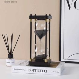 Decorative Objects Figurines Nordic Creative Retro Hourglass 4560 Minutes Timer TV Cabinet Porch Decorations Sand Clock Office Home Ornaments Birthday Gifts T240