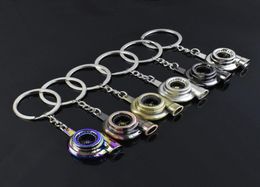 suti Originality Metal Turbo Keychain Sleeve Bearing Spinning Auto Part Model Turbine Turbocharger Key Chain Ring Keyfob Keyring1711192