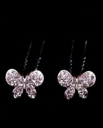 10pcslot RedWhite Crystal Butterfly Hair Clips Wedding Accessories Fashion Jewelry XN03144311779