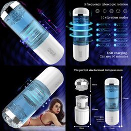 male sex toy Masturbators Cute Concubine Fully Automatic Telescopic Rotating Masturbation Device for Men's Exercise Adults Electric Aircraft Cup