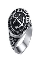 New Arrival 20MM Men039s Nautical Pirate Anchor symbol 316L Stainless Steel Rings Size 812 in USA and Europe8764934