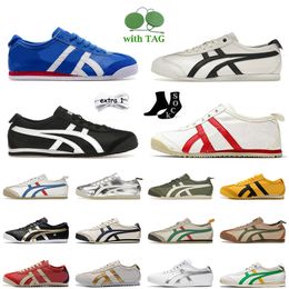 2024 OG Designer Tiger Mexico 66 Casual Shoes Women Mens Tigers Slip-On Onitsukass Silver Off Birch Green Red Yellow White Black Gold Trainers Jogging Sneakers