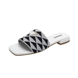 2024 Famous Designer Sandals For Women Sandal Slippers Summer Beach Striped Casual Flat Slide permeability Sandals Cotton Slid