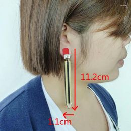 Dangle Earrings Exaggerated Pencil Shape Acrylic Drop Funny Fashion Big Tassel For Female Night Club Party Jewellery