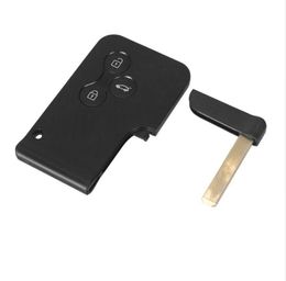 3 Button Smart Card For Renault Clio Logan Megane 2 3 Koleos Scenic Card Case Black Car Key Fob Shell With Small Key8463926