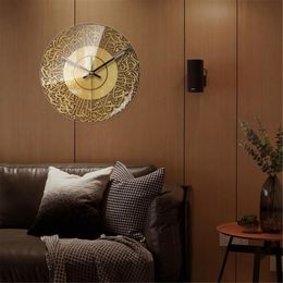 Wall Clocks Non Ticking Clock Islamic Home Decor With Quran Ayat For Bedroom Living Room House Decoration216m