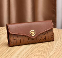 Fashion Women 5252 Long PU Leather Wallet Single Hasp Wallets Lady Ladies Long Classical Purse With Card Phone Pocket Small Handbag s