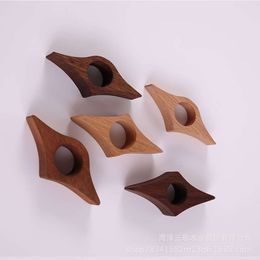 Solid Wood Book Press Reading and Page Pressing Finger Ring One Handed Tool Wooden Bookmark Beech Buckle WL4Y