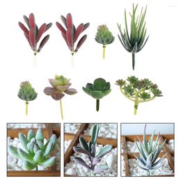 Decorative Flowers 8 Pcs Imitation Plants Artificial DIY Flower Arrangement Decor Succulent Faux Succulents Pvc Fake Adorns Floral Materials