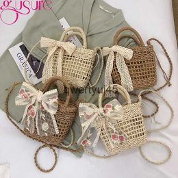 Shoulder Bags Gusure Women Summer Beac Small Tote Bag Ladies Casual oliday Wicker Crossbody Straw Raan ollow Woven andbag ForH24219