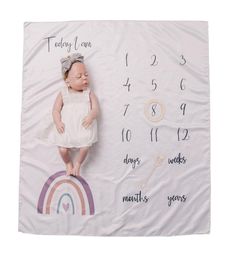 4 PcsSet born Milestone Flannel Blanket Baby Monthly Record Growth Pography Props Creative Background Cloth 2109079458804