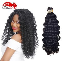 Human Hair For Micro Braids Deep Curly Wave Hair Bulk Braiding 16 26 inch No Attachment Natura Black Color4643350