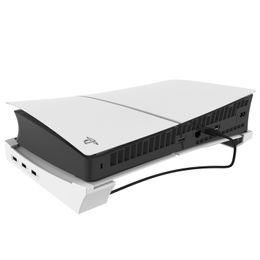 ZK20 PS5 Slim Console Horizontal Storage Stand P5 Slim Flat Dock Stand with 4 USB Ports