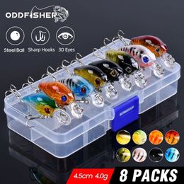 8pcs set 4cm 3 7g Mini Wobblers Crankbait Fishing Lure Artificial Bait Hard Floating Wobbler296G