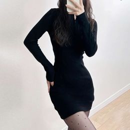Autumn and Black Slimming Winter Spicy Girl Wrapped Hip Skirt Short Style with High Grade Sensual Stepmother Dress