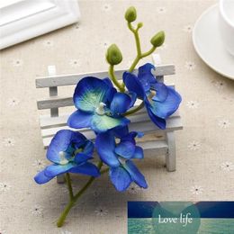 10pcs lot Silk Artificial Orchid Bouquet for Home Wedding Party Decoration Supplies Orchis Plants DIY Blue White260U