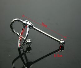 Short Stroke Ball Tipped Stainless Steel Penis Plug Sound with Glans Ring Stainless steel male urethral sex toy1977100