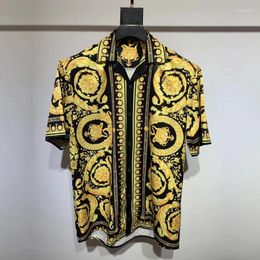Men's Casual Shirts Fashion Top Quality Mens Gold Crown Printing Tee Men Womens Summer Luxury Tshirt Streetwear Shirt Tops