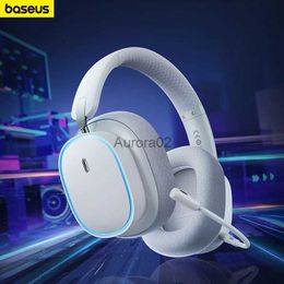 Cell Phone Earphones Baseus GH02 Wireless Gaming Low Latency Headphone with Mic Over-Ear Headphones Bluetooth 5.3 RGB Cable Headsets YQ240219