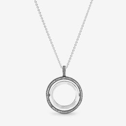 New Arrival 100% 925 sterling silver Reversible Circle Necklace fashion Jewellery making for women gifts 278S