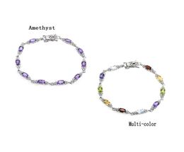 Factory Direct Fashion 925 Sterling Silver South African Purple Gold Gemstone Beads Ladies Bracelet Jewellery Bracelet3376894