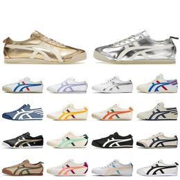 Fashion OG Slip-On Tiger Mexico 66 Designer Casual Shoes Tigers Golden Silver Green Pink White Black Women Mens Jogging Trainers Runners dhgates Sports Sneakers