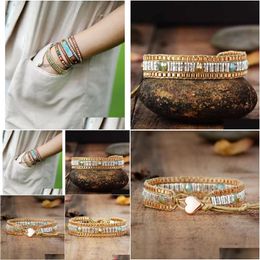 Charm Bracelets Man Punk Hiphop Bangles Tibetan Beads Curb Chain Crystal Couples Bracelet Cool Male Female Jewelry Wholesale 240130 Dhxfc