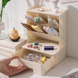 Desktop Pen Holder Storage Box Large Capacity Cabinet Stationery Creativity Office Desk