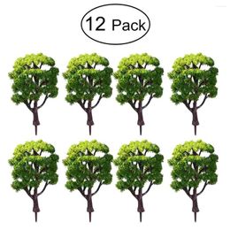 Decorative Flowers 12 Model Trees 1: 50 Tree Train Railroad Scenery Architecture For DIY Landscape Natural Green