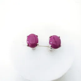 Stud Earrings KJJEAXCMY Brand Boutique Jewelry 925 Sterling Silver Natural Purple Jade Women's Girl Birthday Gift Christmas Party