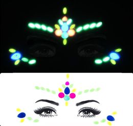 Face Crystal Stickers Eye Luminous Glitter Tattoo Stickers Face Jewels Gems Music Festival Party Makeup Tool Body Jewels Woman3916856