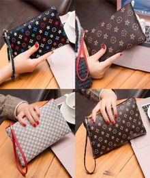 Classic vintage retro designers clutch bag with lanyard PU leather zipper purses handbag cosmetic pouch pochette cards Organiser c6865090