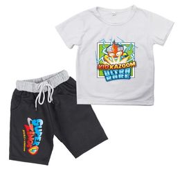 Superzings Print Children Sets Boys Girls Clothing Summer Clothes Cartoon Kids Super Zings Serie 4 TShit Knee Shorts Pants Y2006306590