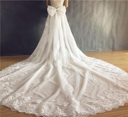 Removable Cathedral Train for Wedding Dresses with Appliques Bowknot simple Gorgeous Multi Layer Tulle Detachable Skirt 2019 New A5888905
