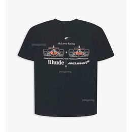 Men's Tshirts Rhude X Mclaren T Shirt Men Women High Quality Car Pattern Printing Tshirts Tops Tee Clothing Harajuku 796